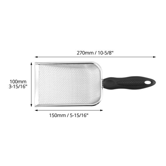 Síto na písek QWORK® z nerezové oceli - oka 2x2 mm - kovová naběračka na písek pro křečky/ptačí