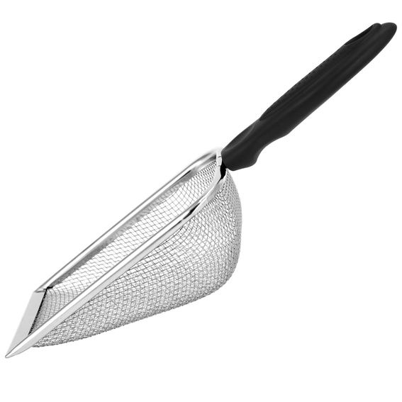 Síto na písek QWORK® z nerezové oceli - oka 2x2 mm - kovová naběračka na písek pro křečky/ptačí