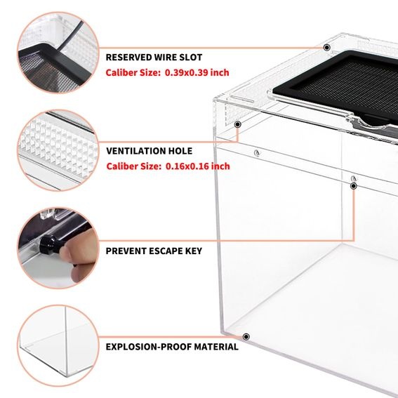 Sada mini terária pro plazy, 30,5 cm x 18,5 cm x 15 cm, nízká nádrž pro plazy s plným výhledem,