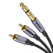 MOSWAG 6,35 mm TRS na duálny RCA audio kábel, medený Shell…
