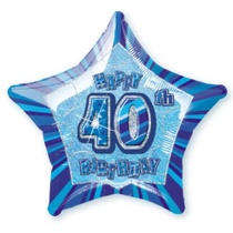 Párty balón Unique Happy 40th Birthday
