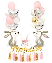 Rain Decoration Happy Birthday Růžový králík Zvířátka…