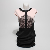 Dámské letní šaty růžovo černé s krajkou