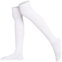 Mysocks nad kolena Vysoké dlouhé ponožky bílé