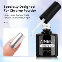 AIMEILI Chrómovaný vrchný lak, 10ml Chrómovaný zrkadlový…