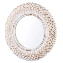 Nástenné zrkadlo, okrúhle biele HiempTru 24 cm
