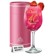 Poháre na víno CROWNLY CRYSTAL k 40. narodeninám pre ženu…