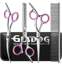 GLADOG Profesionálna sada nožníc na strihanie psov 4 v 1,…