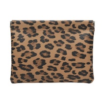 Kozmetická taštička z vintage kože s leopardím potlačou,…