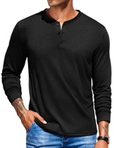 Pánské tričko s dlouhým rukávem COOFANDY Henley Shirt…