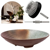 Sada japonských keramických váz - ikebana, černá