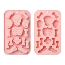 2 silikonové formy s motivem lebky na Halloween, formy na…
