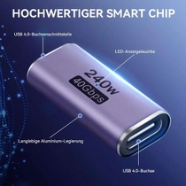 ELUTENG USB C adaptér 40 Gb/s, 240 W, rychlé nabíjení, typ…