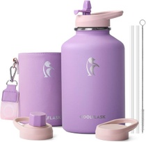 Fľaša na vodu Coolflask 2L z nerezovej ocele s puzdrom z PU…