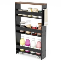 Kuchyňský vozík JV11161HS, 47,5 x 13 x 80,5 cm, černo/hnědá…