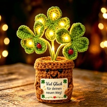 Sunwuun Lucky Charm Pletená čtyřlistá rostlina, čtyřlistá…