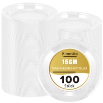 100 opakovaně použitelných plastových talířů, průhledných,…