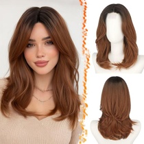 BARSDAR 40cm syntetické hladké vrstvené kaštanové ombré…