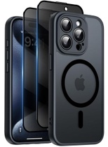Ochranný kryt Qasyfanc pro iPhone 15 Pro Max, černý. Černý…