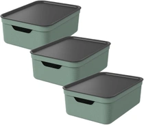 Jive Dekobox Sada 3 úložných boxů 10 l s víkem, Plast…