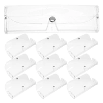 10 průhledných PVC pouzder na brýle s patentním uzávěrem