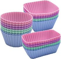 Silikonové formy na muffiny k opakovanému použití, 24 kusů,…