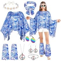 AOOMU Sada hippie kostýmů pro ženy, hippie oblečení 60. a…
