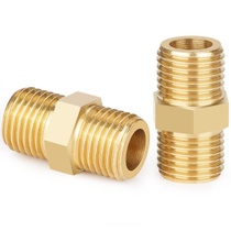 Dvojitá vsuvka 1/4 palce (12 mm), mosazný vnější závit, 2…