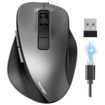 Bezdrátová myš TECKNET Bluetooth, 2.4G+2*BT ergonomická…