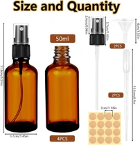50ml lahvičky s rozprašovačem z jantarového skla, 4 kusy,…