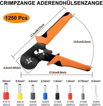 Súprava krimpovacích klieští s 1250 samonastaviteľnými…