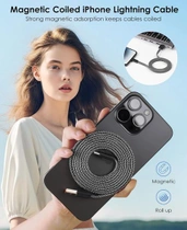 Magtame magnetický spirálový kabel Lightning, 1,5 m MFi…