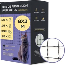 Sieť pre mačky na terasu, sieť pre mačky na balkón, 3 x 8…
