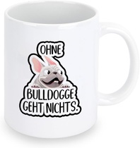 Keramický hrnek Hroanc buldog, bílý