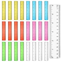 Sada 25 pravítok 15 cm, farebná priehľadná plastová…