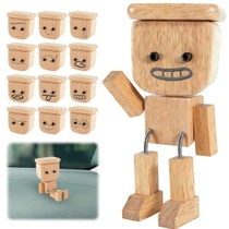 Dřevěný mužík s kývavou hlavou, figurka auta s 12…