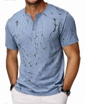 Pánske tričko HMIYA, 100% bavlna, vintage henley, krátky…