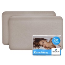 Povlak na polštář 40x25 taupe, dvojité balení pro cestovní…