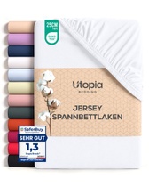 Ložní prádlo Utopia Jersey napínací prostěradlo bílé 120 x…