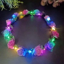 LED čelenka s květinovou korunou, svítící čelenka s…