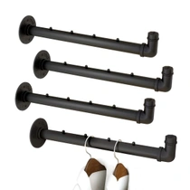 IBUYKE Nástěnný šatní věšák 40 cm, 4 kusy, kovový, černý…