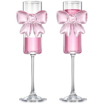 Skleněné sklenice Kokett 160ml, růžová stuha, šampaňské,…