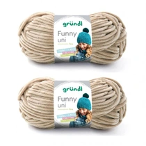 Gründl Funny Uni Chenille Wool, 2 klubíčka po 100 g, béžová