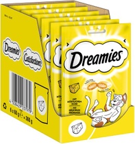Mačacie maškrty Dreamies s príchuťou syra, balenie 6 kusov,…