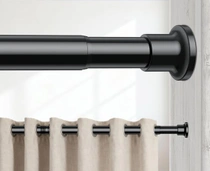 Záclonová tyč s upínací svorkou, 75-95 cm, černá, Ø 25 mm,…