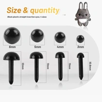 TOAOB 1000 kusů 3mm 4mm 5mm 6mm bezpečnostní oči na…
