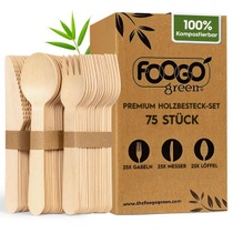 Súprava jednorazových príborov FOOGO Green, 75 kusov –…