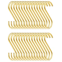 Evanda Golden S-Hooks – 30 kusů, robustní háčky z nerezové…