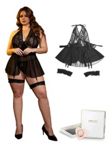 Dámská noční košilka Babydoll s krajkou a 4 ramínky,…