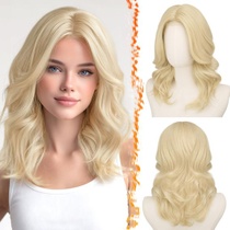 BARSDAR Krátká vlnitá přírodní blond paruka, blond paruky…